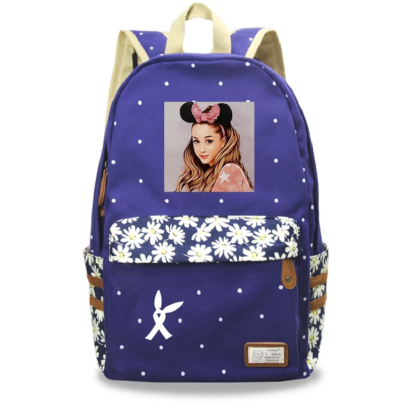 Mochila Feminina Ariana Grande рюкзак для ноутбука женский рюкзак для путешествий цветок волнистая точка школьные сумки для девочек-подростков - Цвет: 4