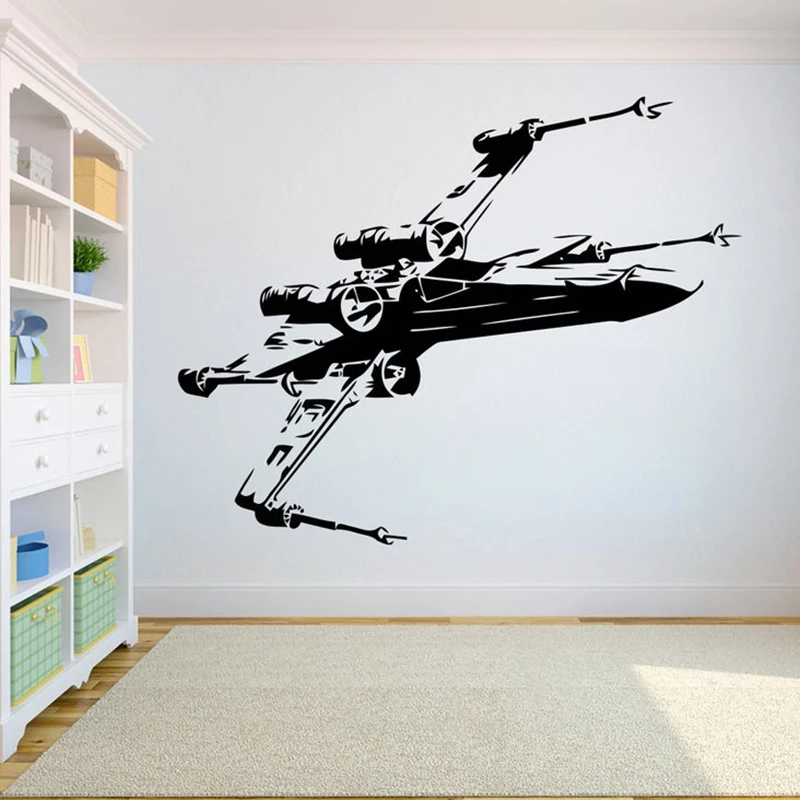 airplane Model Wall decal Vinyl Fighter sticker for Boys Room Teenage Bedroom Decoration Removable Waterproof Mural X085 | Дом и сад