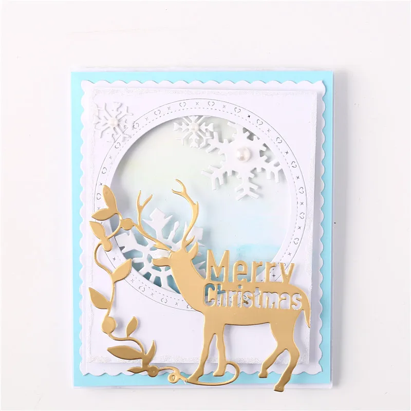 Kokorosa Elk Deer Metal Cutting Dies Merry Christmas Letter Scrapbooking For Making Cards Decorative Embossing Crafts Stencil | Дом и сад