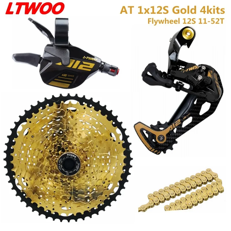 

MTB 12 Speed Groupset 12s 11-52T Cassette Shifter Lever Rear Derailleur Gear Chain 12S Gold Kits For Shimano SRAM