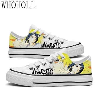 

WHOHOLL Anime Naruto Canvas Shoes Men Women Unisex Printed High Top Breathable Student Cosplay Casual Shoes Party Halloween
