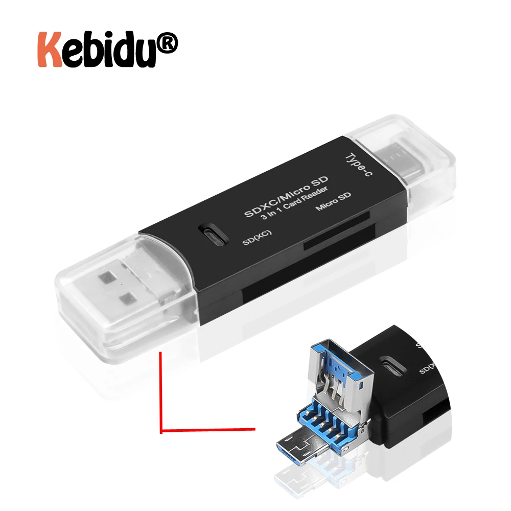 

USB Adapter SD Card Reader USB 3.0 OTG Micro USB Type C Card Reader For Micro SD TF USB Type-C OTG Adapter For Phone/PC