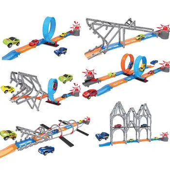 

Children Race Track Toys Battle Ejection Track Car Toy DIY Building Blocks Roller Coaster Track Parent-child Interactive Car Toy