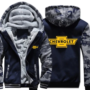 

Chevrolet Hoodies Winter Camouflage sleeve Jacket Men Wool Liner Fleece Chevrolet Men Sweatshirt