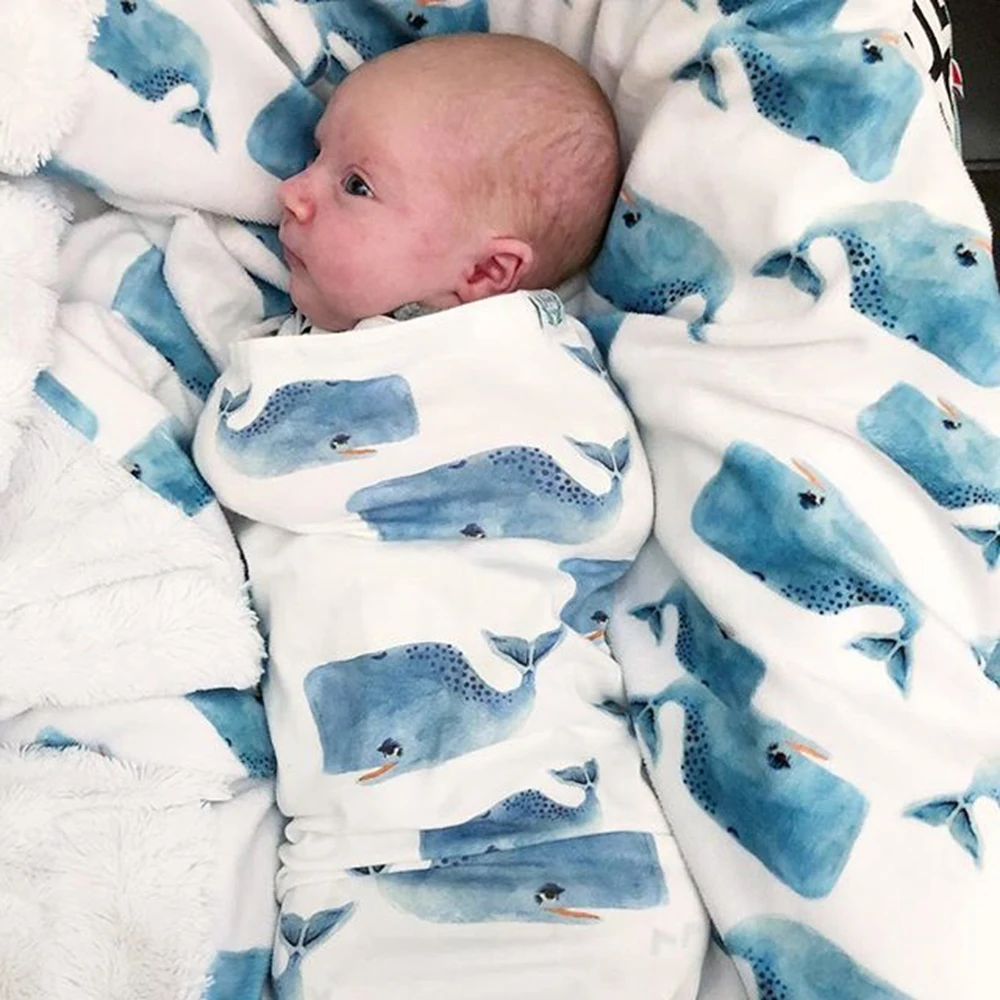 CALOFE новорожденный младенец пеленать одеяло банное полотенце мультфильм Динозавр Акула КИТ шарф спальный мешок+ шляпа комплект из 2 предметов