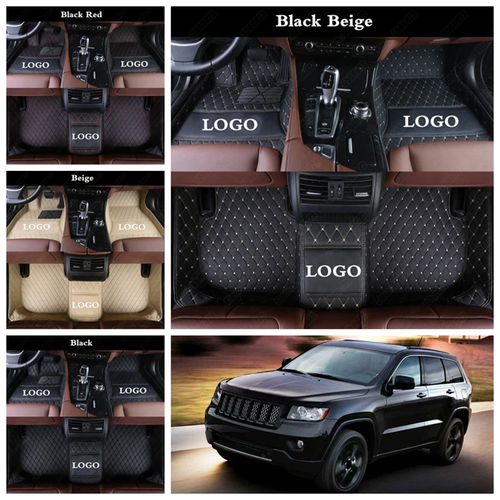 

Leather Cars Floor Mats for Jeep Grand Cherokee Commander Compass Renegade Wrangler Patriot All Weather Auto Carpet Cover Rugs
