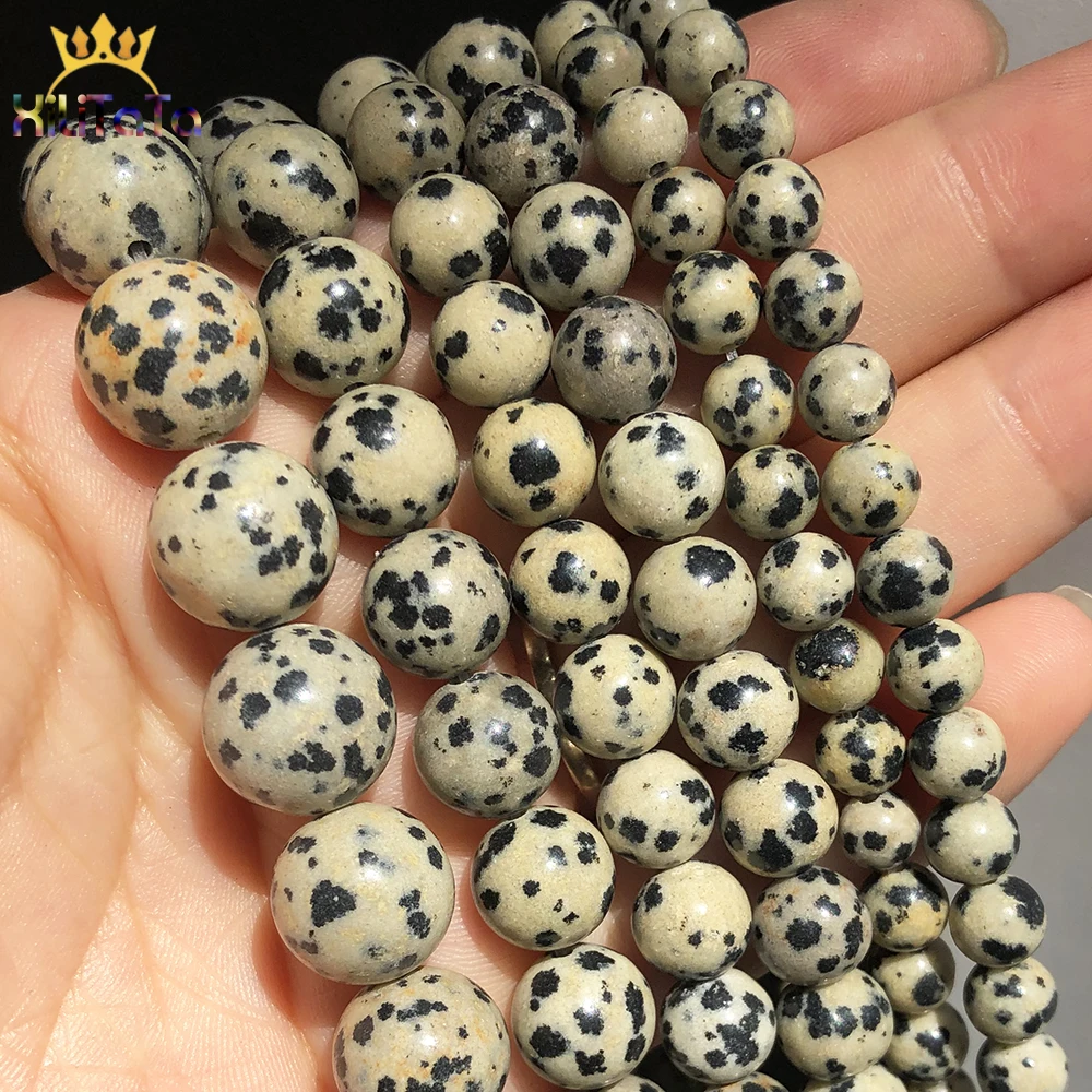 4 6 8 10 12mm Naturstein Gelb Spot Jaspis Runde Lose Perlen Für Schmuck Machen DIY Armband halskette Zubehör 15'' – Detail 4
