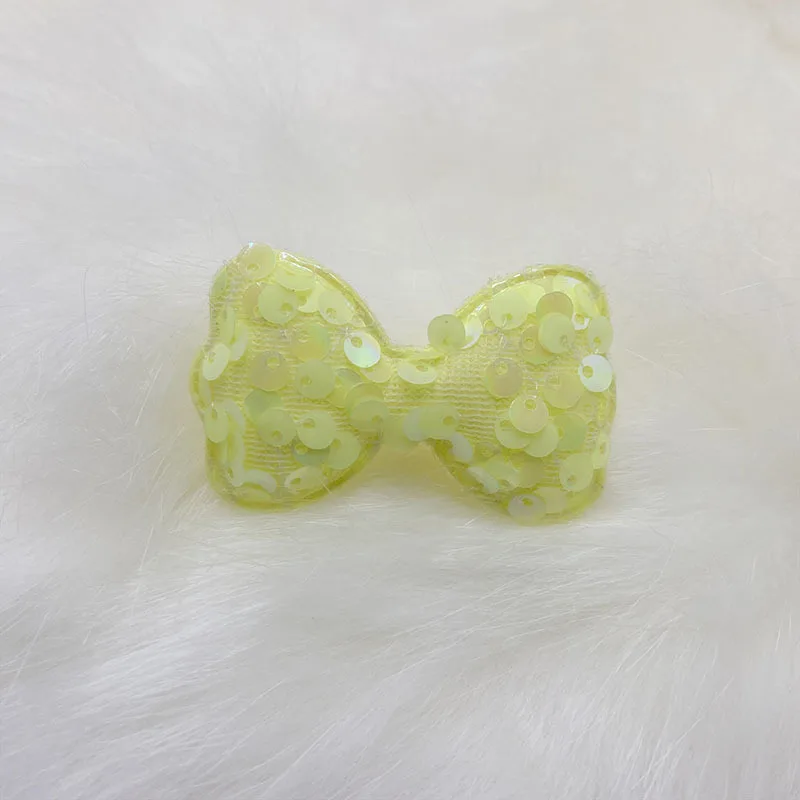 42Pcs/Lot 6*3.5cm Glitter Sequin Bowknot Padded Appliques For DIY Headband Accessories And Craft Clothes Sewing Supplies
