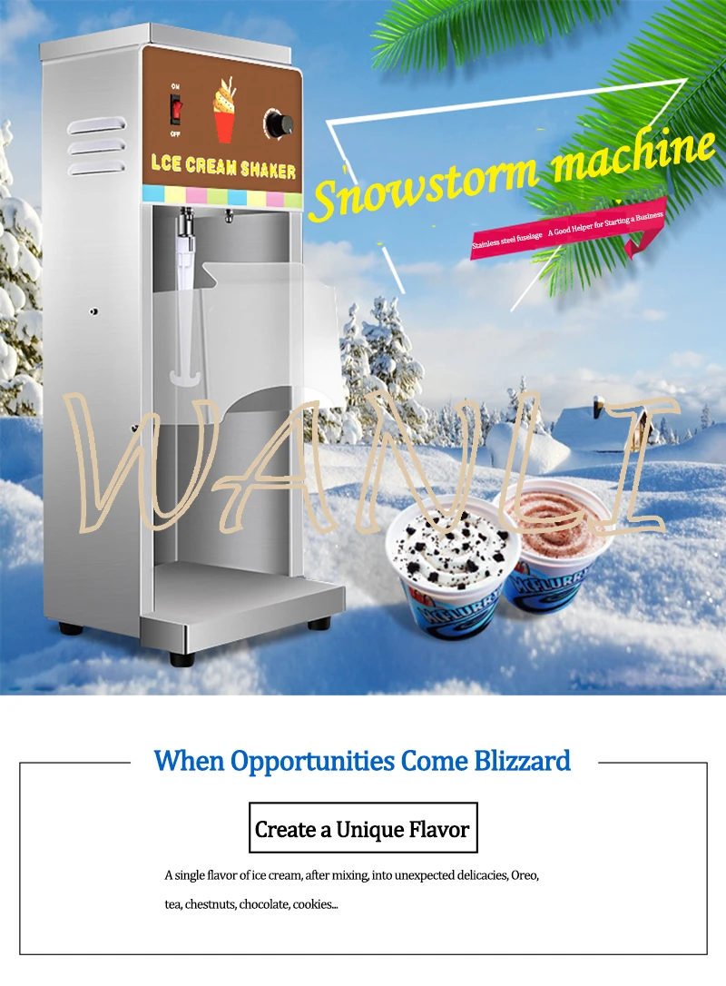 Ice Cream Shaker Blizzard Machine Ice Cream Mixer Ice Reversing Cup Ice Cream Machine Commercial Mixer