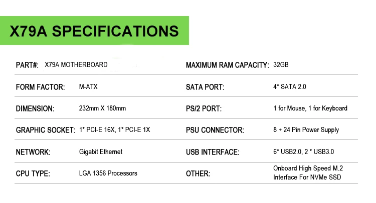 X79 x9a LGA1356 материнская плата m.2 sata usb 3,0 поддерживает серверную память REG ECC и процессор xeon E5 прочнее, чем x9a lga1356