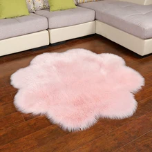 Furry tapetes Shape Artificial Fur Sheepskin Rug Kids Room living Room Carpet Plum Flower Design Mat Photography Free shipping