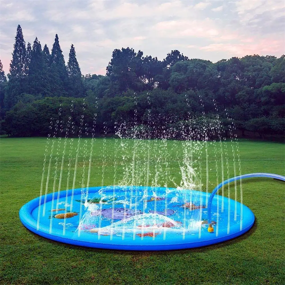 170/150/100cm PVC Sprinkling Swimming Pool Water Play mat Summer Lawn Games Pad Family Game Inflatable Spray Water Cushion Pat|Pool & Accessories| - AliExpress
