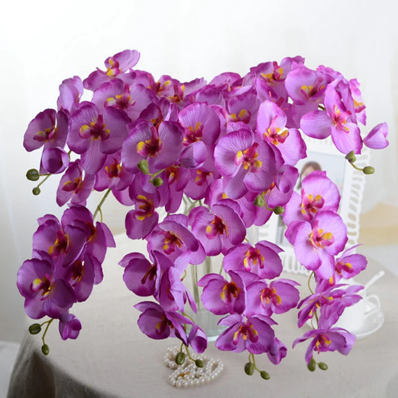 70cm Silk Phalaenopsis Artificial Flowers Branch Wedding/New Year Home Table Decorative Fake Decoration | Дом и сад