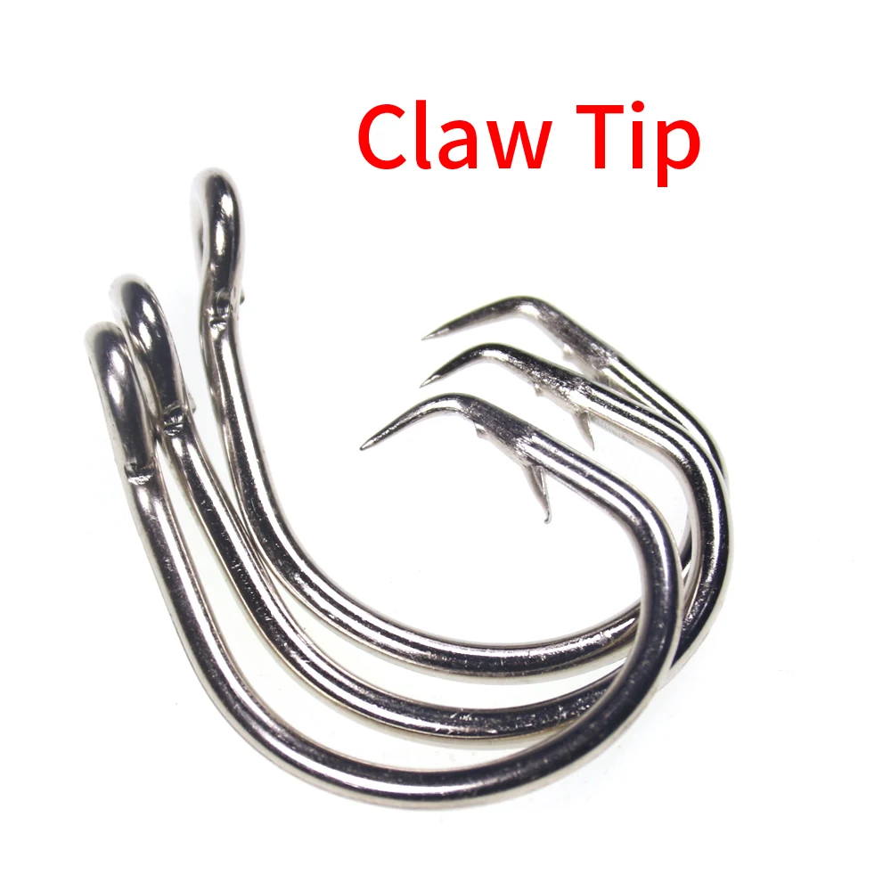 8/0-18/0 Saltwater Fishing Hook Imported Stainless Steel Barbed Circle Hook  Strong Trolling Rigging Hook for Tuna Shark Fishing