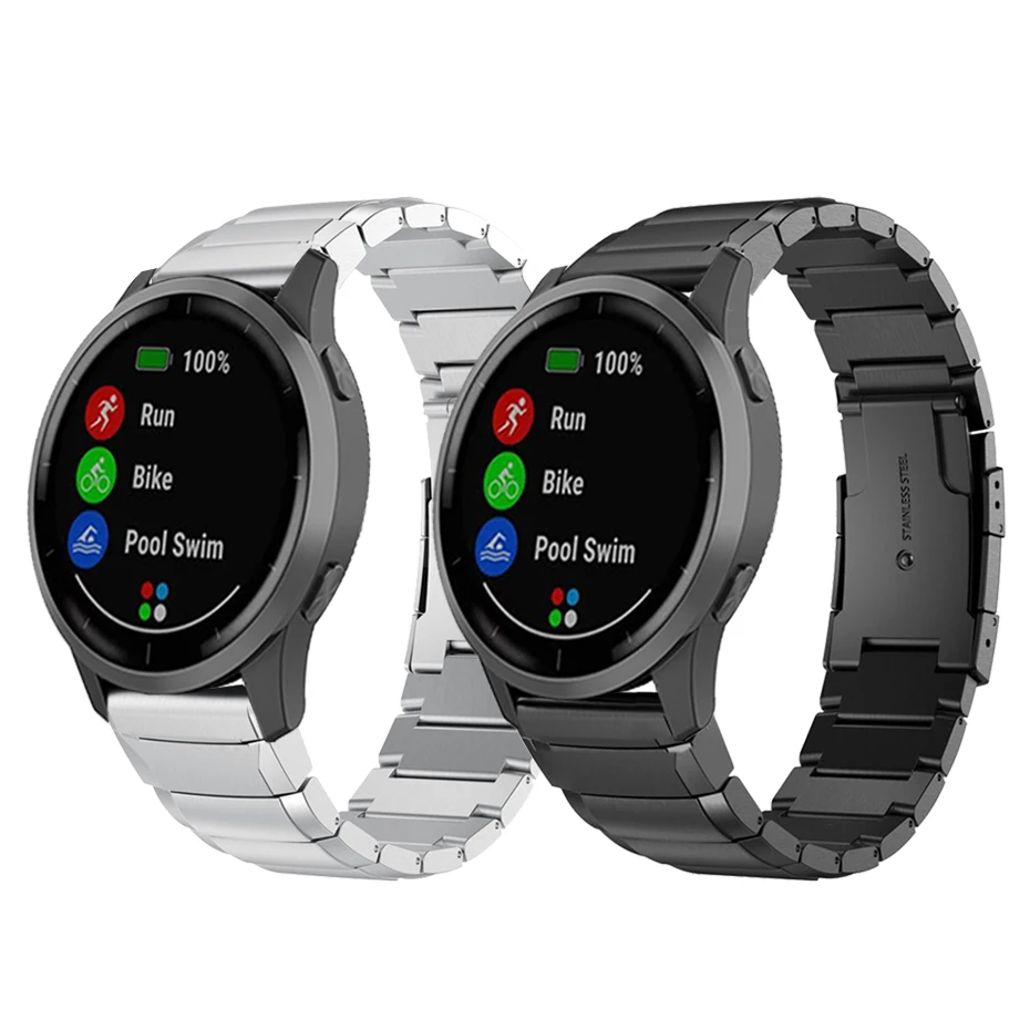 Металлический ремешок из нержавеющей стали для Garmin vivoactive 4 Band|Ремешки часов| |