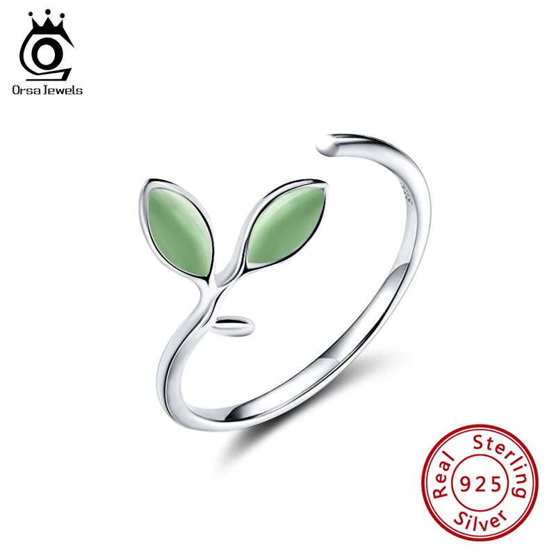 ORSA JEWELS женское кольцо из серебра 925 пробы с зеленым камнем и изменяемым размером