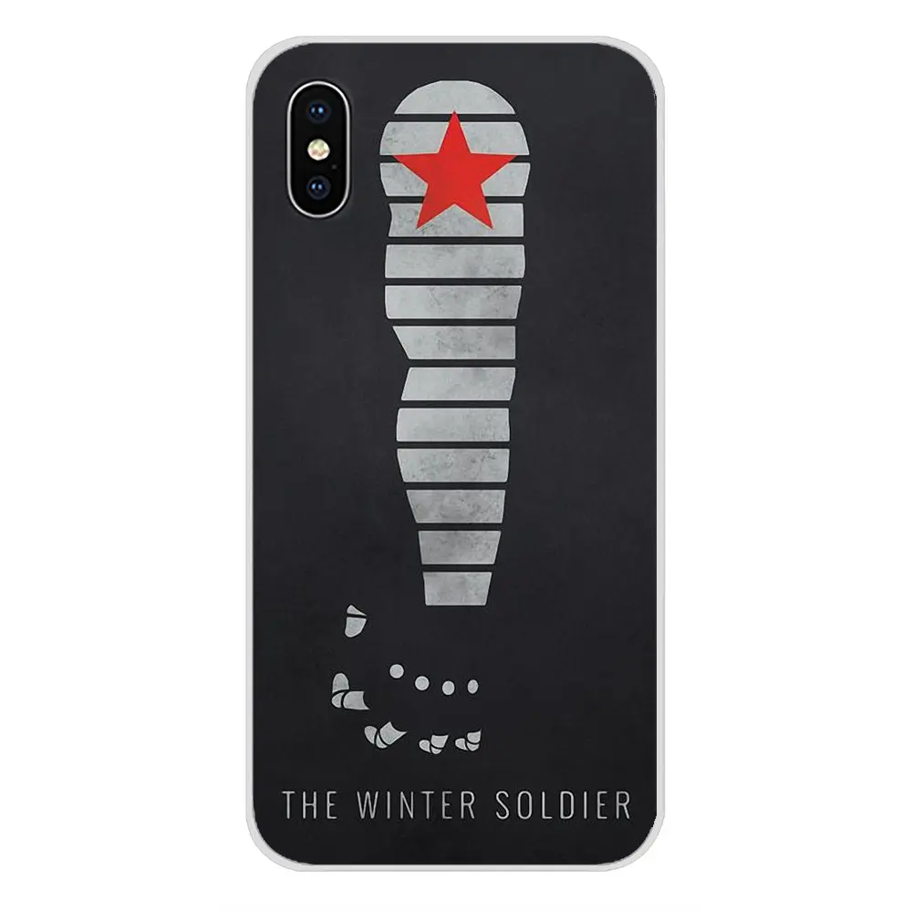 Мягкий чехол-сумка для Apple iPhone X XR XS 11Pro MAX 4S 5S 5C SE 6S 7 8 Plus ipod touch 5 6 captain america Civil War Winter Soldier