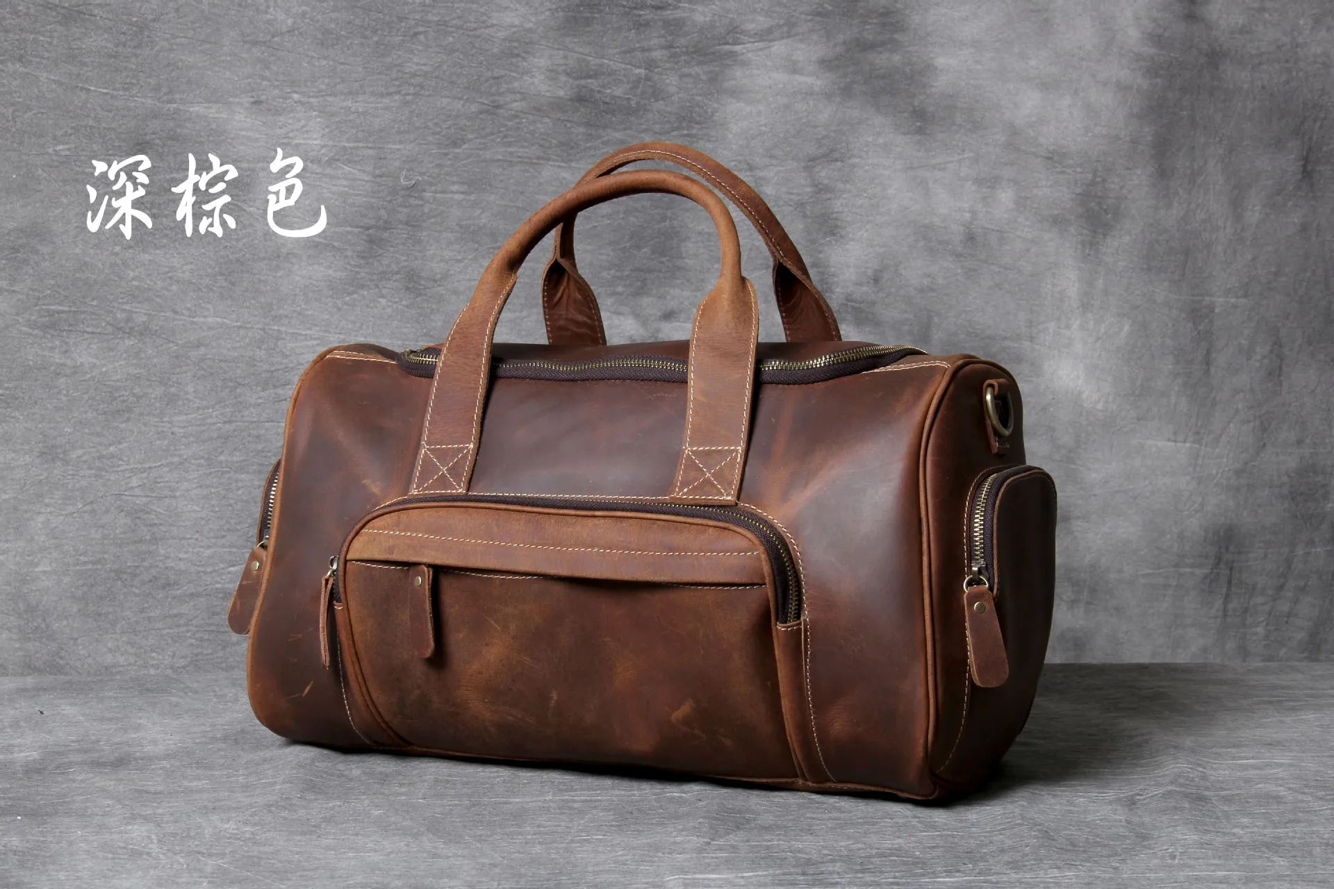 Dark Brown Коровья натуральная кожа дорожные сумки роскошные мужские большие вместительные портативные мужские сумки на плечо брендовые сумки из натуральной кожи винтажные дорожные сумки - Цвет: Dark Brown