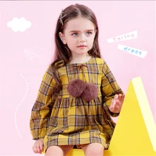 Модное платье в клетку для девочек; весенняя одежда принцессы для детей; платье для девочек 3-7 лет; детская одежда для дня рождения