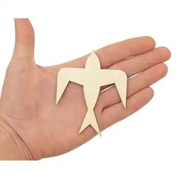 

Wooden Swallow (9cm) Bird Shape Craft Hanging Tag Decoration Gift Decoupage Laser Cut 0400