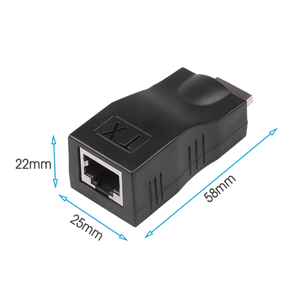 Kebidu Новый мини 4k RJ45 порты HDMI удлинитель до 30 м более CAT 5e / 6 UTP LAN Ethernet кабель для 1080P