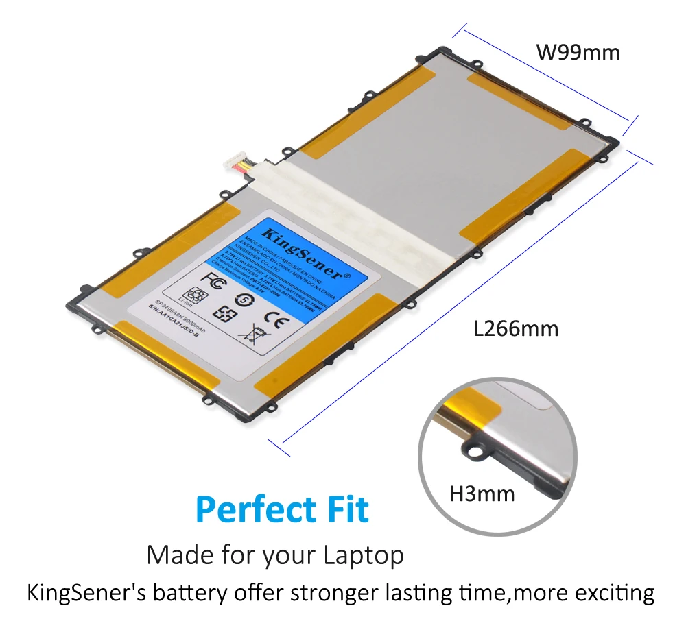 Kingsener Bateria de Substituição para Samsung Google Nexus 10 Gt-p8110 Ha32arb Bateria do Tablet 9000mah Sp3496a8h - Imagem 4