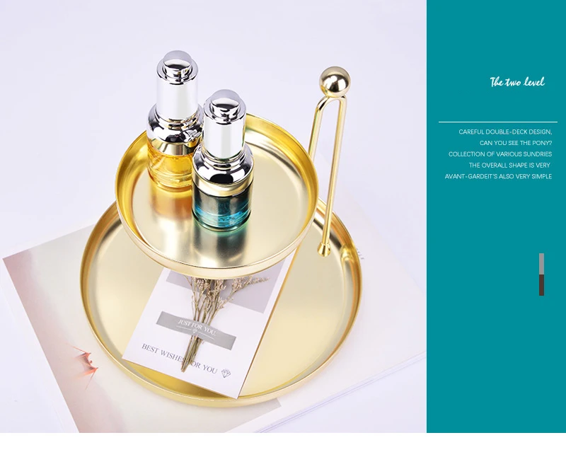 Двухслойный металлический минималистичный лоток для хранения, изысканный скандинавский косметический дисплей, домашняя декоративная рамка, кухонный Настольный десертный поднос
