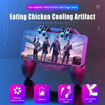 

AK88 SIX Finger Gamepad Control For Mobile Game For Android IOS Smartphone Cooling Fan Gamepad Controller With 1200mAh