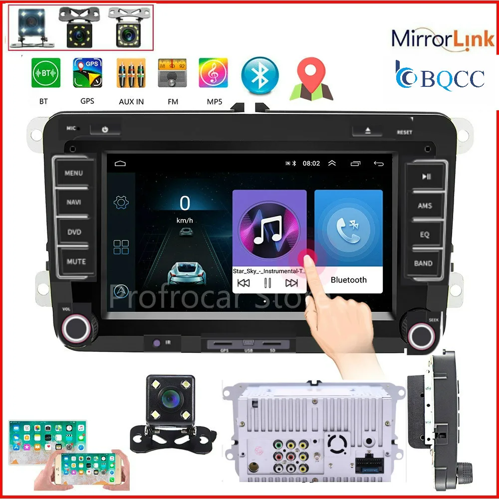 

2 Car Multimedia Din GPS DVD for /Volkswagen/Golf/ Polo/Tiguan/passat/b7/b6/SEAT/Skoda/Camera Radio Holder