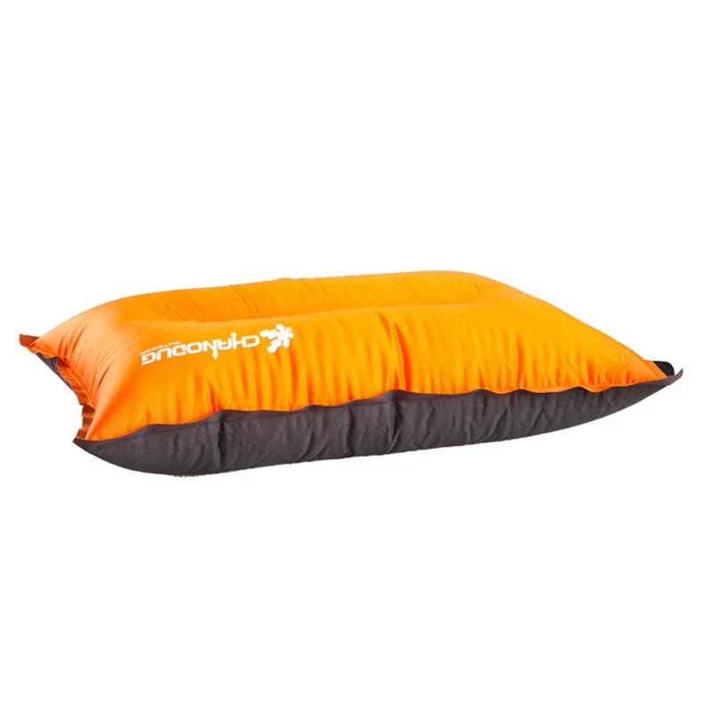 H Автоматическая надувная подушка-подушка, переносная мягкая подушка для шеи, спинка с карманом для хранения, для улицы, в помещении, для путешествий, для дома, офиса - Цвет: Оранжевый