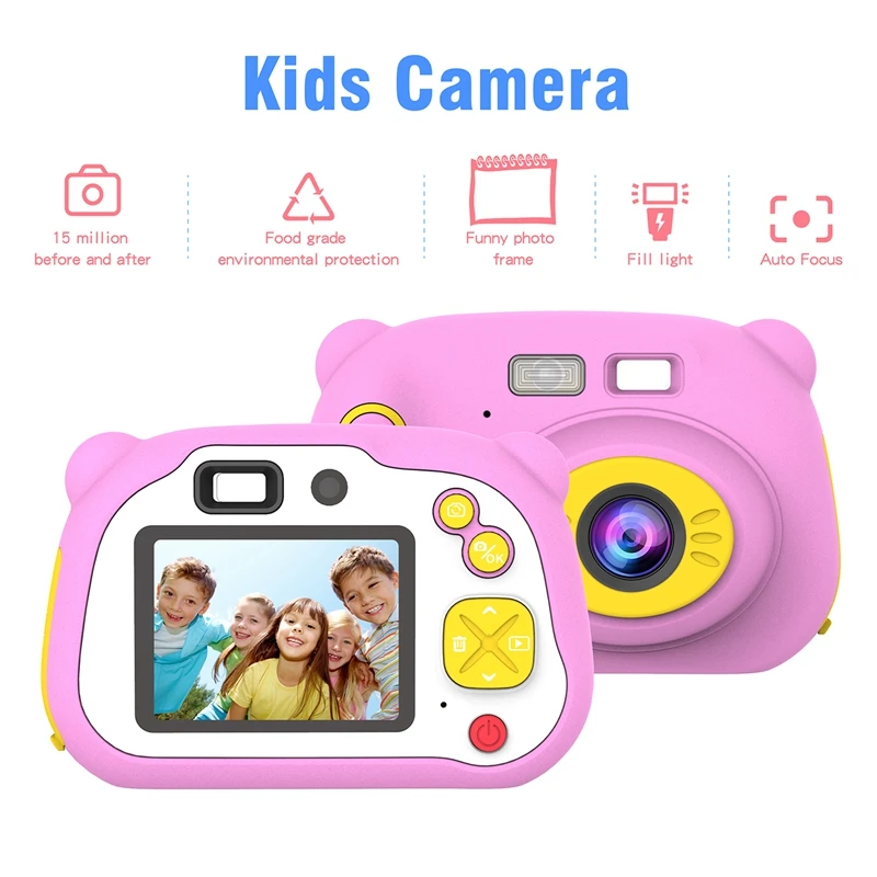 2 дюйма 1920X1080P HD дети Камера, Двойной объектив вспышкой и автофокусом со карты tf-памяти на 16 ГБ для От 3 до 12 лет детские игрушки подарок