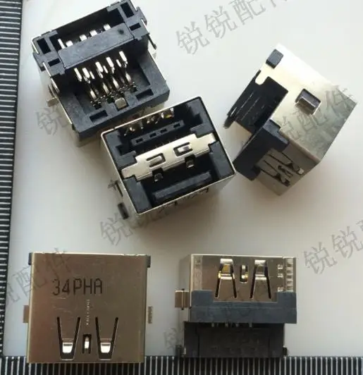 Армейский зеленый 5 шт. USB Гнездо USB интерфейс разъем USB Зарядка разъем UT1111C-1340S-7H - Цвет: Армейский зеленый