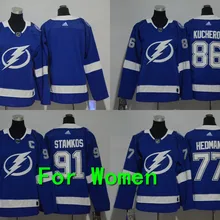 Для женщин и взрослых вышивка прошитая Тампа Бэй#86 Никита Кучеров 91 Steve Stamkos 77 Vladimir Tarasenko Джерси