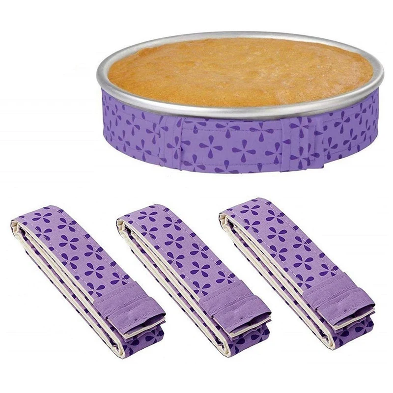 ABUI-4-Piece Bake Even Strip,Cake Pan Dampen Strips,Super Absorbent Thick Cotton,Cake Strips For Baking,Cake Pan Strips