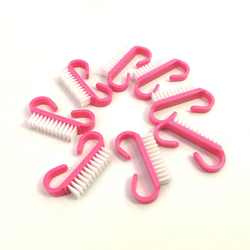 Escova do Unha com a Limpeza Pequena do Ângulo Removem a Poeira do pó Líquido de Limpeza Plástico para o Cuidado Acrílico da Arte do Unha do Gel Pces Cor-de-rosa 50 uv 5 a limpeza pequena do ângulo removem a