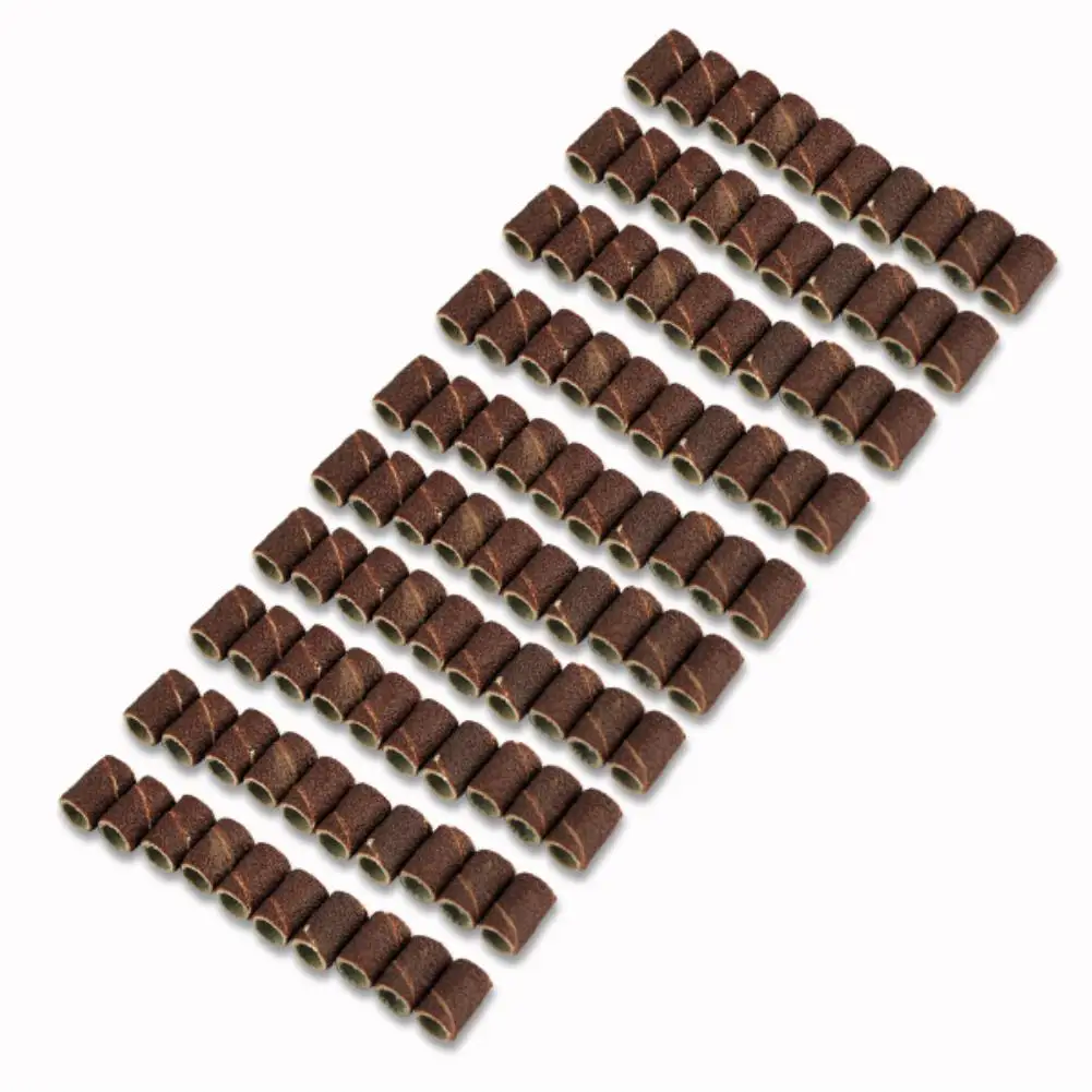 50pcs/lot Abrasive Tools Mounted Cylindrical Grinding Heads Abrasive Sleeves Sanding Bands For Nail Drill Manicure Tools
