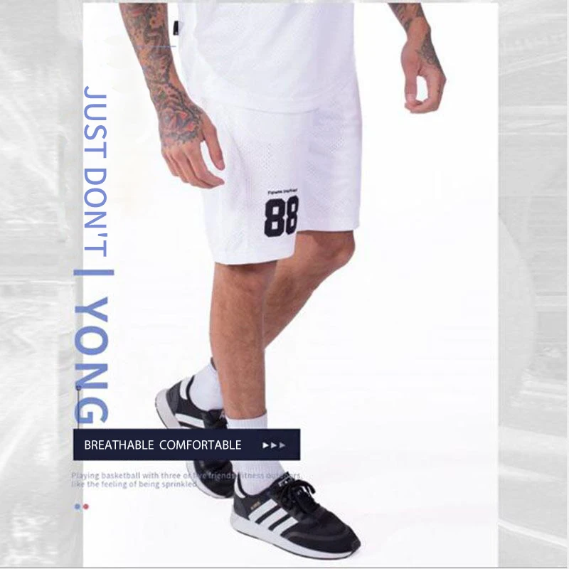 Ретро сетчатые крутые спортивные шорты спортивные баскетбольные шорты, короткие брюки из мягкого хлопка для взрослых брюки большого размера M-XXL