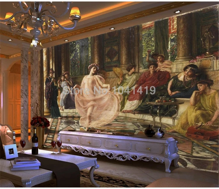 palácio figura pintura a óleo mural restaurante