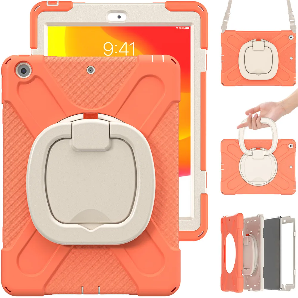Enhanced Shockproof Tablet Case with 360° Rotating Handle and Stand
