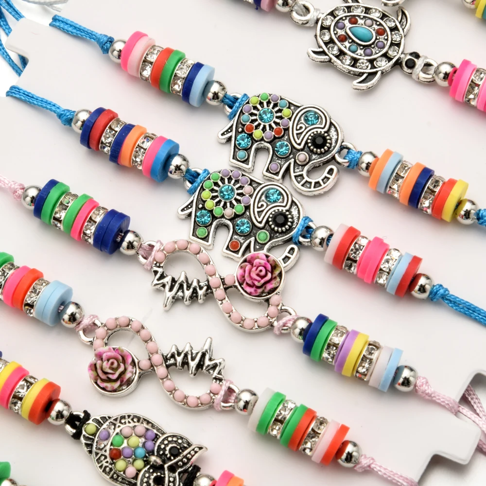 Boho Женщины 12 шт./компл. сглаза ЗВЕЗДА черепаха Сова талисманы браслет Мульти вышитый бисером вязаный Регулируемый Веревка Цепь браслет ювелирные изделия подарок