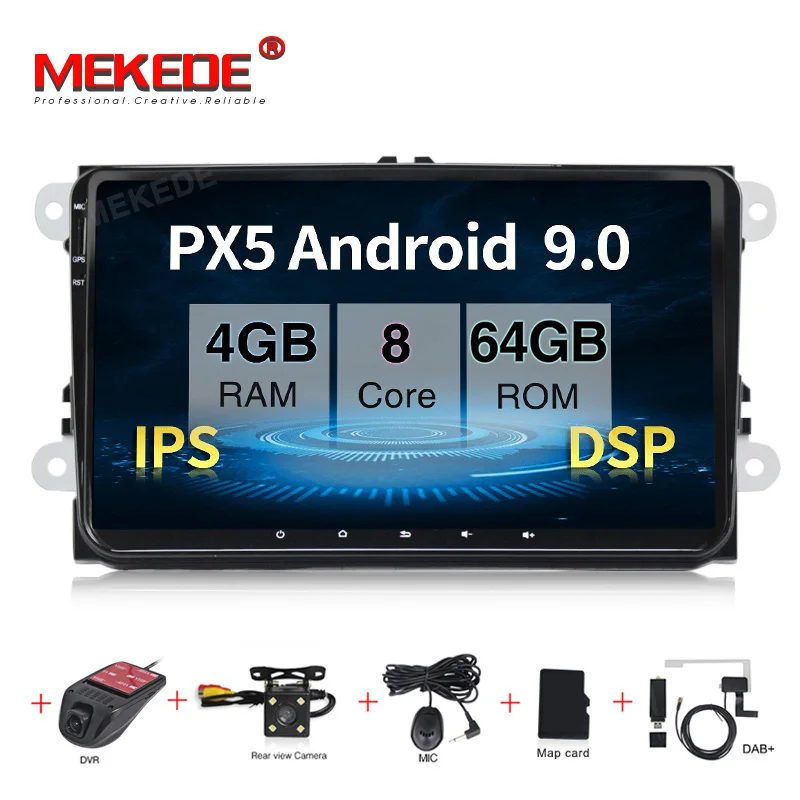 MEKEDE 2 Din 9 дюймов Автомобильный DVD плеер для VW Volkswagen Passat Polo GOLF Skoda Seat Leon gps-навигация FM