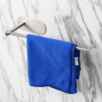 

Stainless Steel Towel Shelf Wall-Mounted Bathroom Holder Adhesive Force Bathroom Shelf Pendant Toilet Roll Paper Hanging