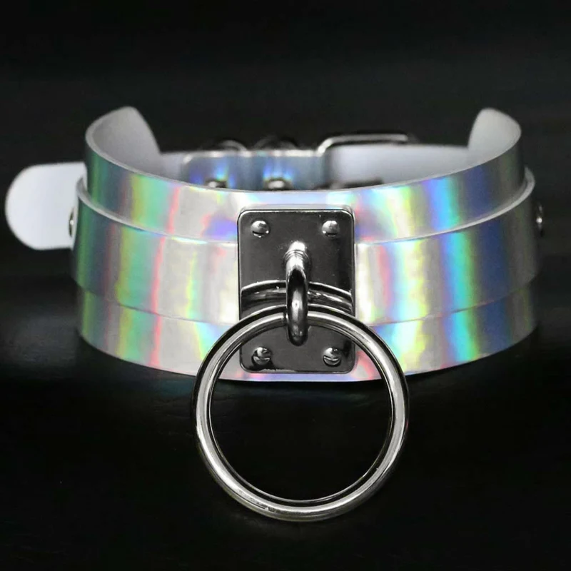 PG0502-Silver Кожаное ожерелье, шея, готика, Панк клетка, металлическая цепь, пояс, вечерние, танцевальная Фестивальная одежда, регулируемая мода, женский укороченный топ, жгут - Цвет: PG0502-Silver