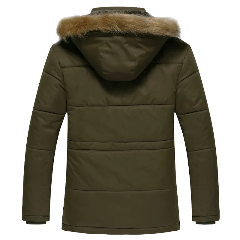

Mid-length Cotton-padded Clothes Men's Large Size Casual Jacket Men Warm Cotton Coat Brushed And Thick Coat