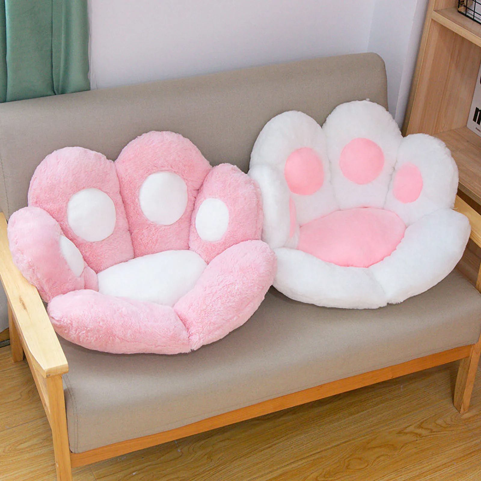 2021 Chair Cushions Cute Cat Paw Shape Plush Seat Cushions For Home