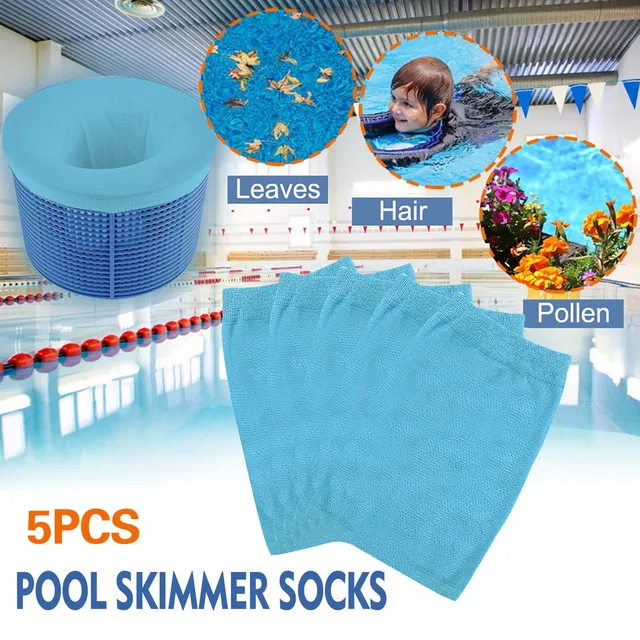Kék Úszómedence Szemetes Táska Skimmer Zokni Csere Finom Hálószűrő 5Db Medence Tisztító Kiegészítők