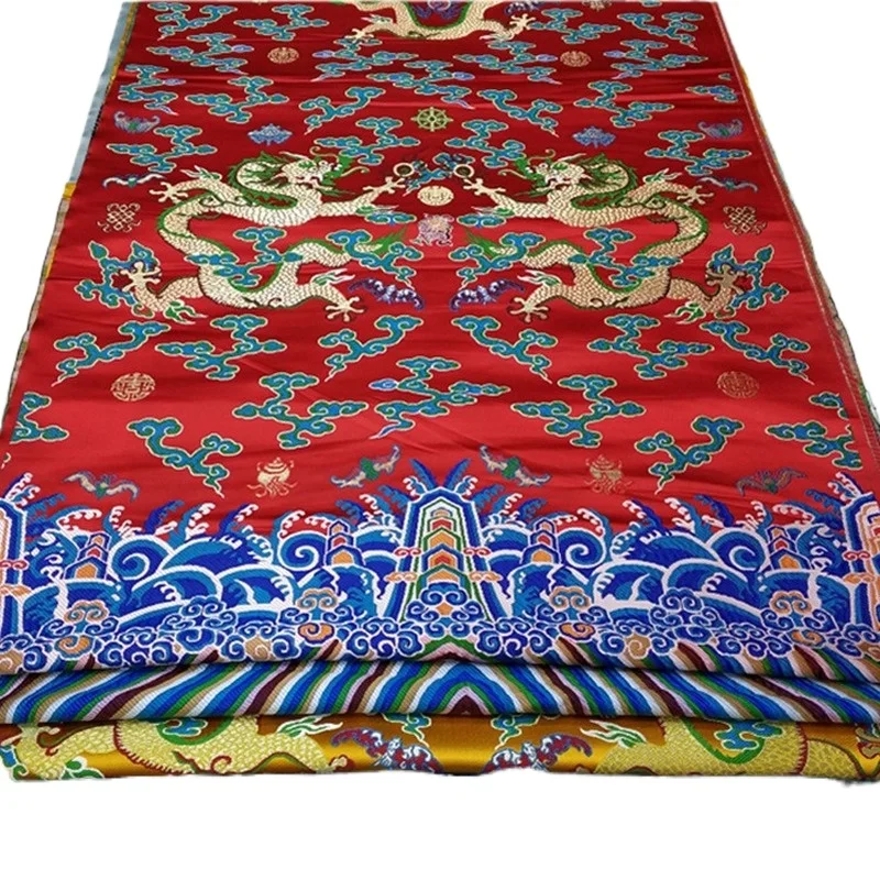 

Wide 28" Chinese Dragon robe Mandarin jacket Cheongsam Material Stage Decoration Spinning Cloth Jacquard Satin Brocade Fabric