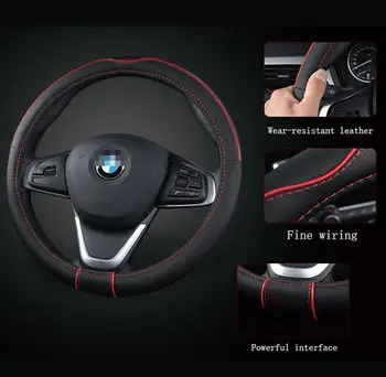 

Car steering wheel cover 36-42cm universal high-quality leather steering wheel cover suitable for 99% all models car Accessories