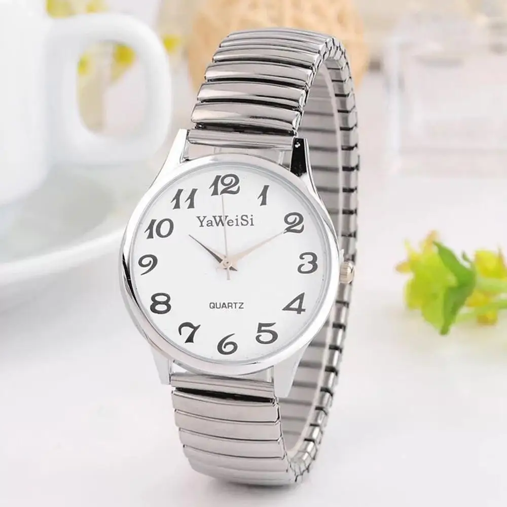 Elastic band watch Quartz Watch Expandable Stretch Band Strap Ladies Gents Unisex Wrist Watches 3