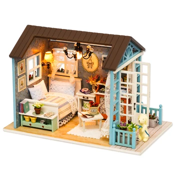 

Doll House DIY Miniature Dollhouse Model Wooden Toy Furnitures Casa De Boneca Dolls Houses Toys For Childred Birthday Gifts